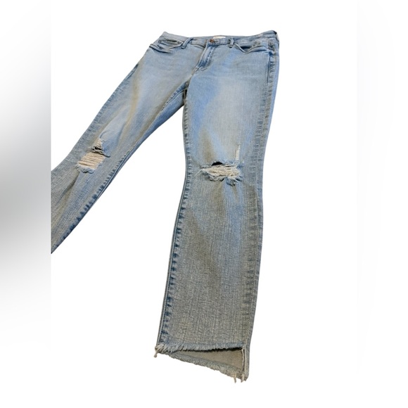 MOTHER The Stunner Zip Ankle Step Fray Jeans in Rolling in the Bushes Size 29 - Picture 4 of 10
